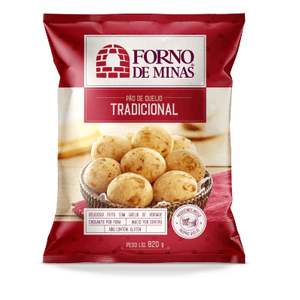 Pão de Queijo Congelado Tradicional Forno de Minas Pacote 820g