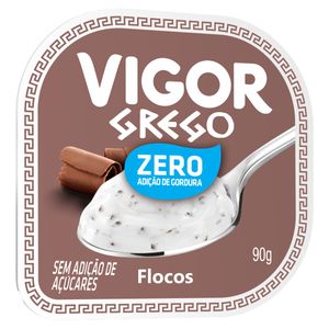 Iogurte Desnatado Grego Flocos Vigor Pote 90g