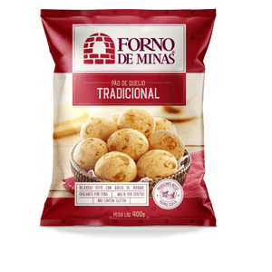 Pão de Queijo Congelado Tradicional Forno de Minas Pacote 400g