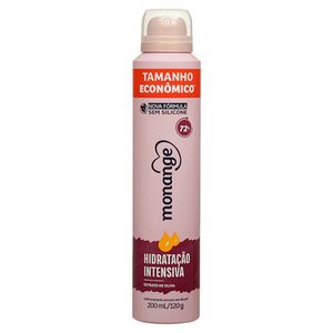 Antitranspirante Aerossol Hidratação Intensa Monange 200ml Spray Tamanho Econômico