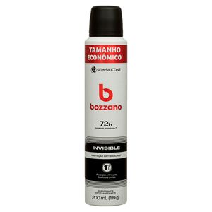 Antitranspirante Aerossol Invisible Bozzano 200ml Spray Tamanho Econômico