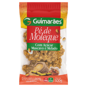 Pé de Moleque com Açúcar Mascavo e Melado Guimarães Pacote 300g