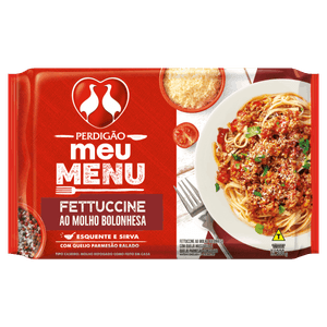 Fettuccine ao Molho Bolonhesa com Queijo Parmesão Ralado Perdigão Meu Menu Pacote 300g