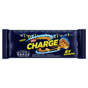 Pack Bombom Recheio Amendoim Caramelizado Charge Pacote 117g 6 Unidades