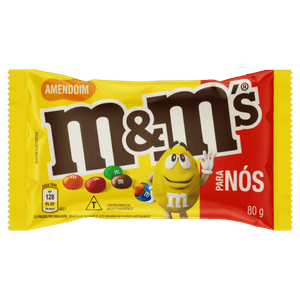 Confeito de Chocolate ao Leite com Amendoim M&M´s para Nós Pacote 80g