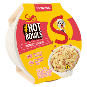 Macarrão com Bacon Carbonara Sadia Hot Bowls Pote 300g