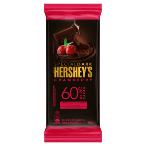 Chocolate Amargo 60% Cacau Cranberry Hershey´s Special Dark Pacote 85g