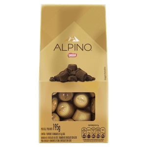 Bombom ao Leite Alpino Caixa 195g 15 Unidades