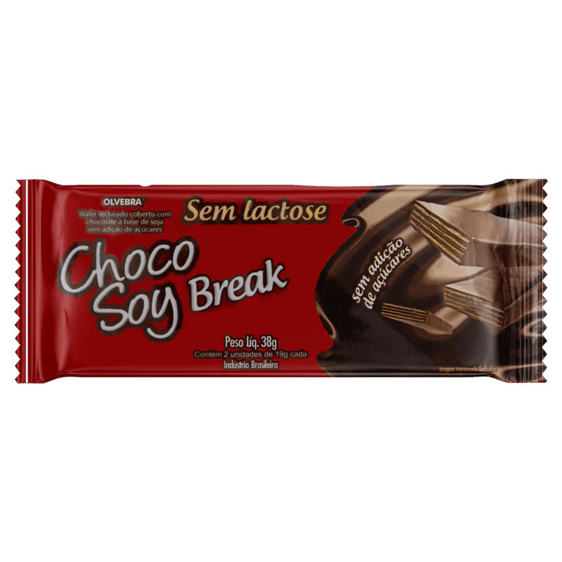 Wafer-com-Recheio-e-Cobertura-de-Chocolate-a-Base-de-Soja-Zero-Lactose-Choco-Soy-Break-Pacote-38g-2-Unidades