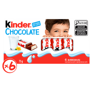 Chocolate ao Leite Recheio ao Leite Kinder Pacote 75g 6 Unidades