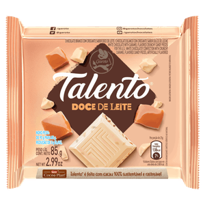 Chocolate Branco Doce de Leite Garoto Talento Pacote 85g