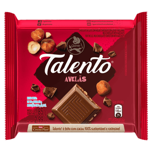 Chocolate ao Leite com Avelãs Garoto Talento Pacote 85g