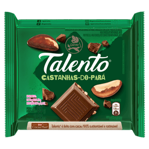 Chocolate ao Leite com Castanha-do-Pará Garoto Talento Pacote 85g