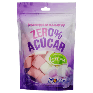 Marshmallow Adoçado com Stevia Zero Açúcar Florestal Pacote 70g