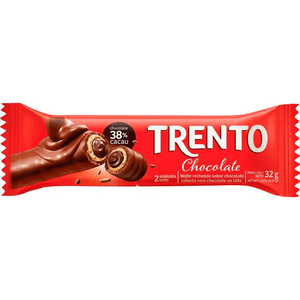 Wafer com Recheio e Cobertura de Chocolate ao Leite Peccin Trento Pacote 32g 2 Unidades