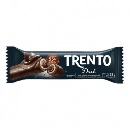 Wafer-com-Recheio-de-Chocolate-e-Cobertura-de-Chocolate-55--Cacau-Dark-Peccin-Trento-Pacote-32g-2-Unidades