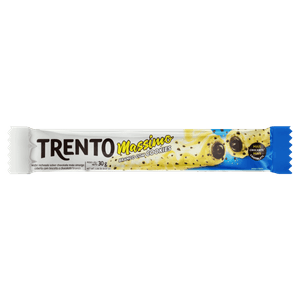 Wafer Recheio Chocolate Meio Amargo Cobertura Cookies e Chocolate Branco Trento Massimo Pacote 30g