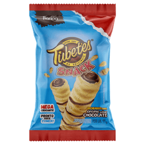 Rolinhos de Wafer Recheio Creme de Chocolate Barion Tubetes Snack Pacote 44g