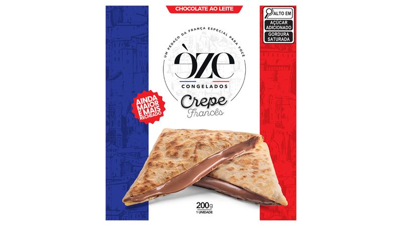Crepe Congelado Francês Recheio Chocolate ao Leite Èze Crêperie