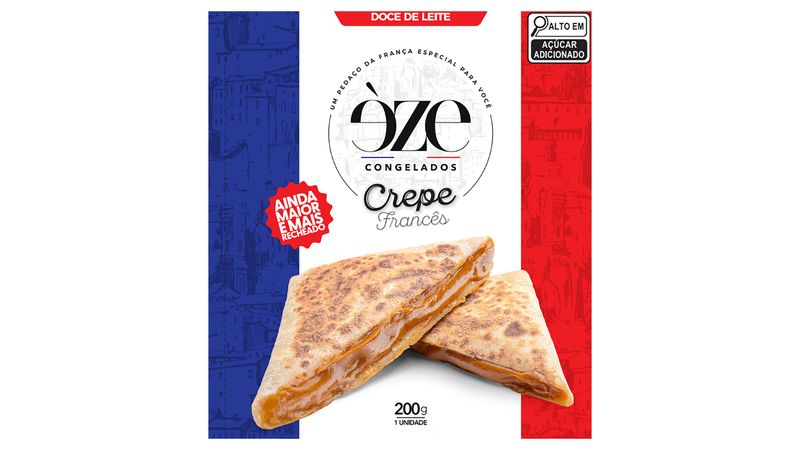 Crepe Congelado Francês Recheio Doce de Leite Èze Crêperie Caixa