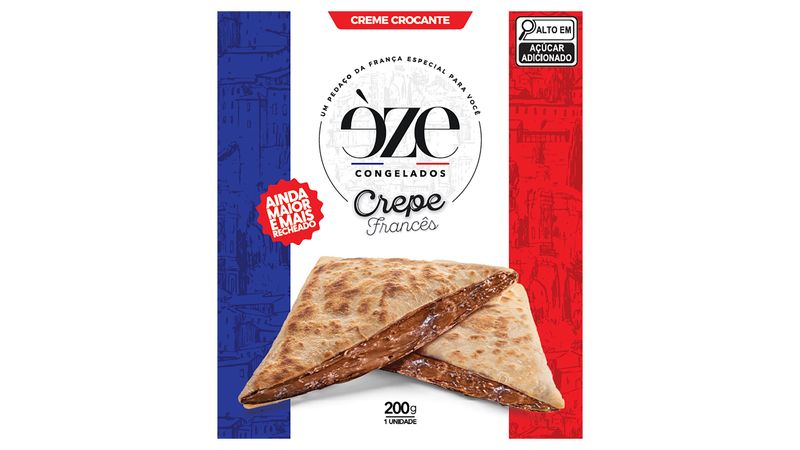 Crepe Congelado Francês Recheio Creme Crocante Èze Crêperie Caixa