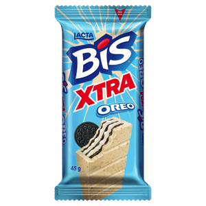 Wafer Oreo Cobertura Chocolate Branco e Biscoito Lacta Bis Xtra Pacote 45g