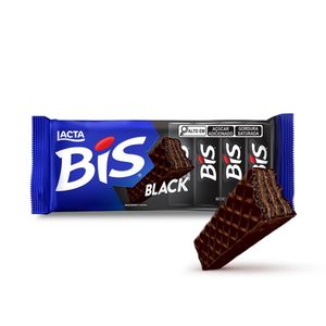 Wafer Recheio e Cobertura Chocolate Lacta Bis Black Pacote 100,8g