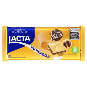 Chocolate Branco Recheio Ouro Branco Lacta Recheados Pacote 98g