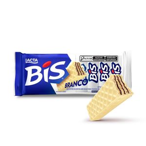 Wafer Recheio e Cobertura Chocolate Branco Lacta Bis Pacote 100,8g