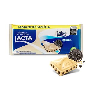 Chocolate Branco com Biscoito Oreo Lacta Laka Pacote 145g Tamanho Família