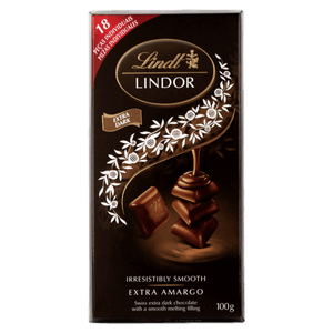 Chocolate Suíço Extra Amargo Recheio Cremoso Lindt Lindor Caixa 100g 18 Unidades