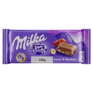 Chocolate com Uvas Passas e Avelã Milka Pacote 100g