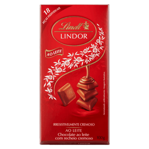 Chocolate Suíço ao Leite Recheio Cremoso Lindt Lindor Caixa 100g 18 Unidades