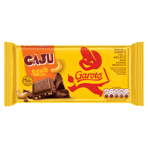 Chocolate ao Leite com Castanha-de-Caju Garoto Pacote 80g