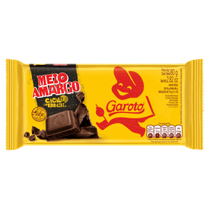 Chocolate Meio Amargo Garoto Pacote 80g