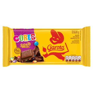 Chocolate ao Leite com Pastilhas de Chocolate Coloridas Garoto Cores Pacote 80g