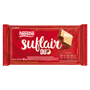 Chocolate ao Leite Aerado e Branco Duo Suflair Pacote 80g