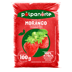 Polpa de Fruta Morango Polpanorte Pacote 100g