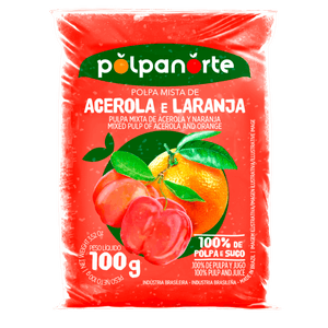 Polpa de Fruta Acerola e Laranja Polpanorte Pacote 100g