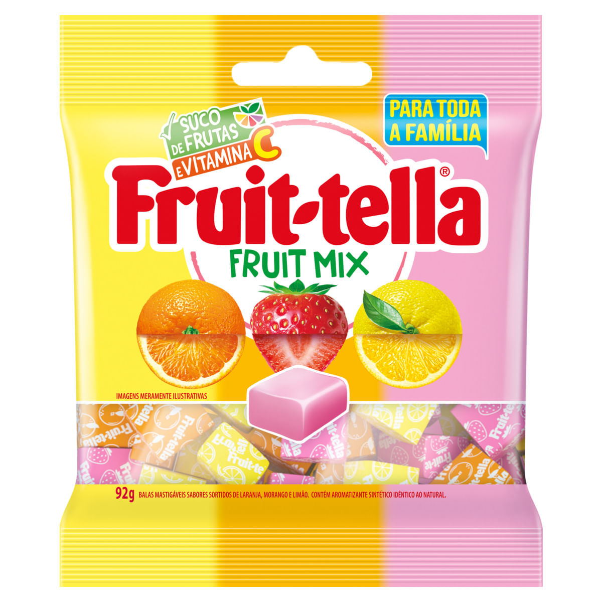 Bala Sortida Fruit-Tella Fruit Mix Pacote 92g - giassi - Giassi