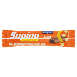 Barra de Frutas Banana Cobertura Chocolate ao Leite Supino Pacote 24g