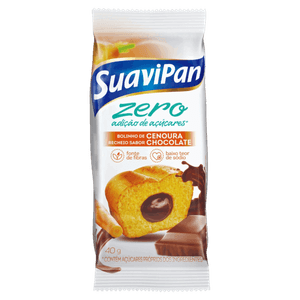 Bolinho Cenoura Recheio Chocolate Suavipan Pacote 40g