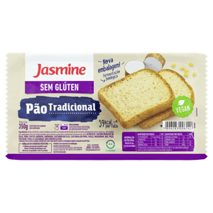 Pão de Sanduíche Tradicional sem Glúten Jasmine Pacote 350g