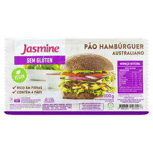 Pão para Hambúrguer Australiano sem Glúten Jasmine Pacote 300g