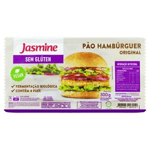 Pão para Hambúrguer Original sem Glúten Jasmine Pacote 300g