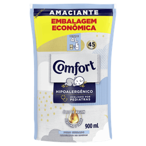 Amaciante de Roupa Concentrado Puro Cuidado Comfort Sachê 900ml Refil Embalagem Econômica