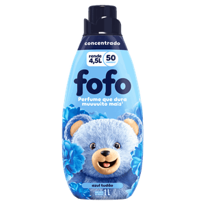 Amaciante de Roupa Concentrado Azul Tudão Fofo Frasco 1l