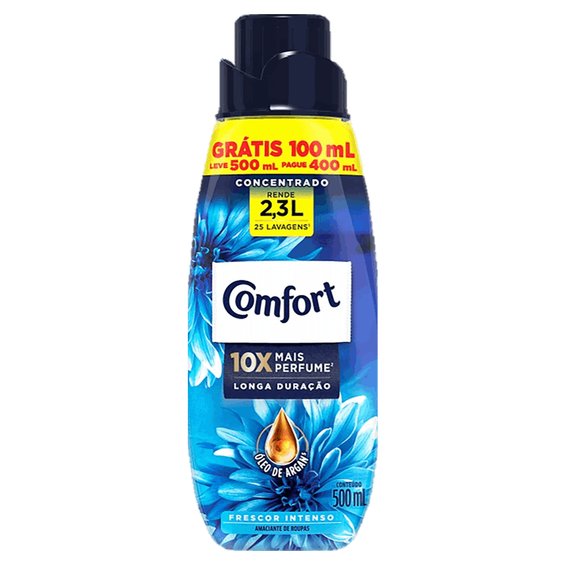 Amaciante de Roupa Concentrado Cuidado Essencial Comfort Frasco Leve 500ml Pague 400ml