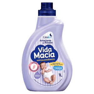 Amaciante de Roupa Diluído Glicerina & Amêndoas Vida Macia Frasco 1l