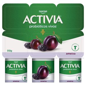 Leite Fermentado Integral Ameixa Activia Bandeja 510g 6 Unidades